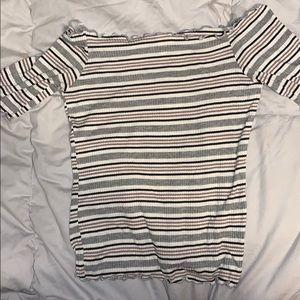 Strapless striped cropped top